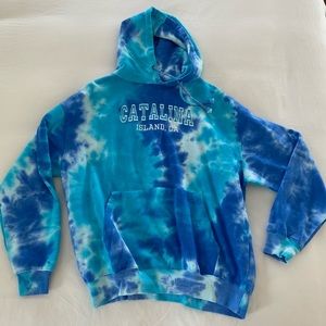 Blue tie die hoodie